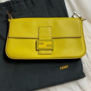 Authentic Fendi Baguette Bag Yellow Convertible (Shoulder/Crossbody)